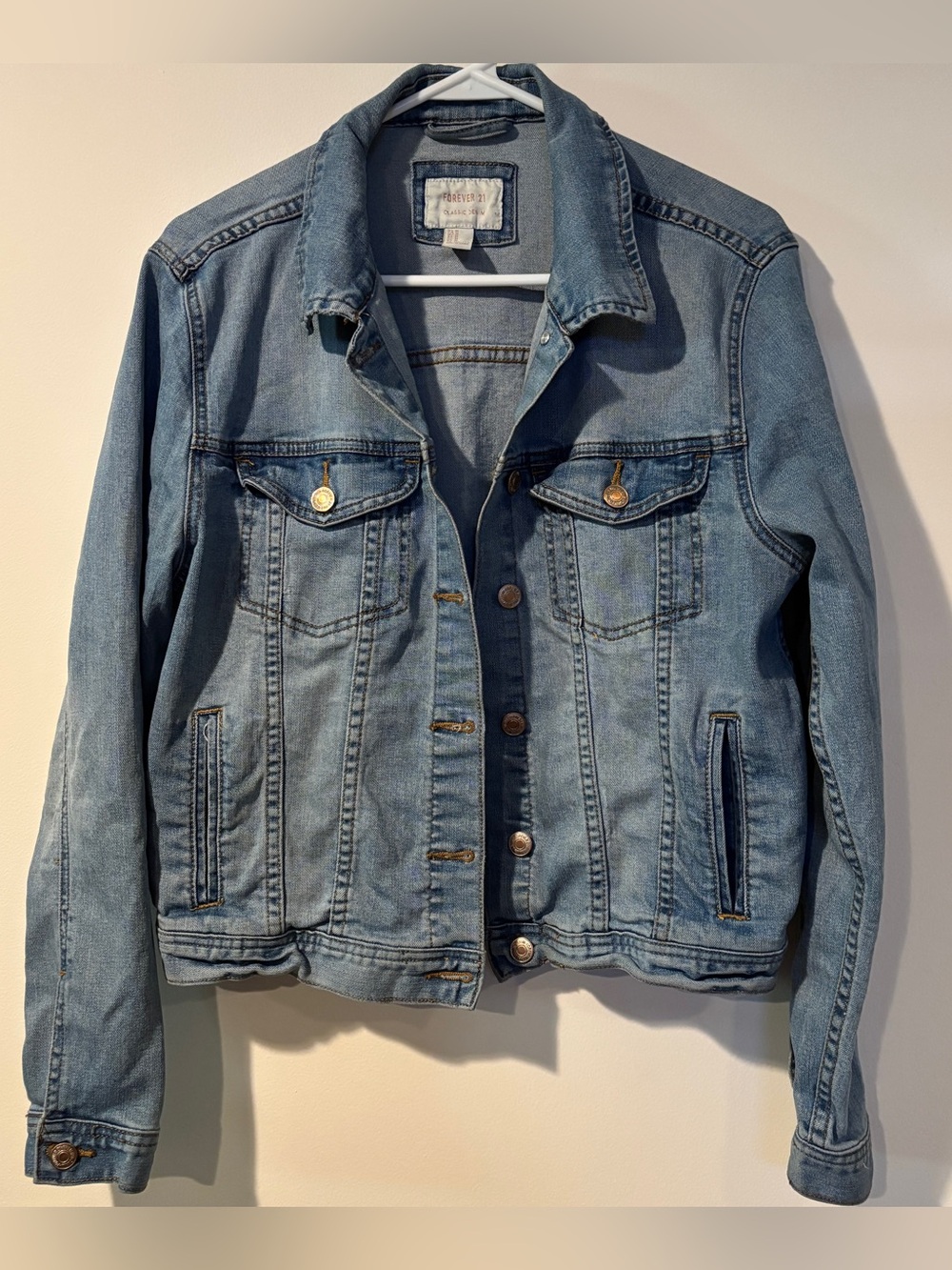 Forever 21 Light Blue Denim Jacket - Women's Classic Jean Jacket